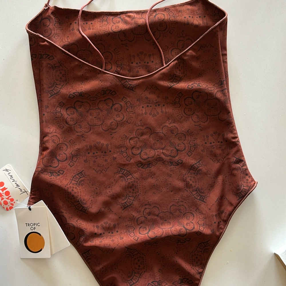 Elegant Rust One-Piece Swimsuit